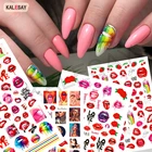 Популярная 3D наклейка для дизайна ногтей, маникюрный дизайн, наклейка, сексуальные губы, девушка, самоклеящаяся переводная наклейка на ногти, декоративные наклейки