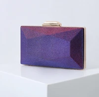 2020 new women purple evening party bag female gradient color satin simple banquet handbag girls clutches purses for wedding