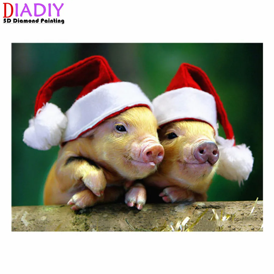 

Diy 5D Diamond Painting Pig Animal Cross Stitch Diamond Embroidery Full Round Drill Mosaic Rhinestone Kid Gift Farm Pigs Decor