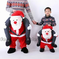make fun santa claus ride on illusion false leg mascot costume adult kid christmas party game show fancy cartoon dress outfits
