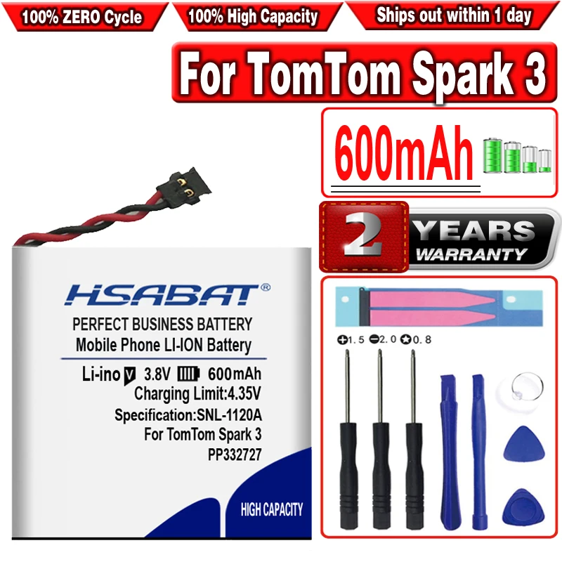 Сменный аккумулятор HSABAT WT TTS3 600 мАч для смарт часов TomTom Spark 3 PP332727|Аккумуляторы