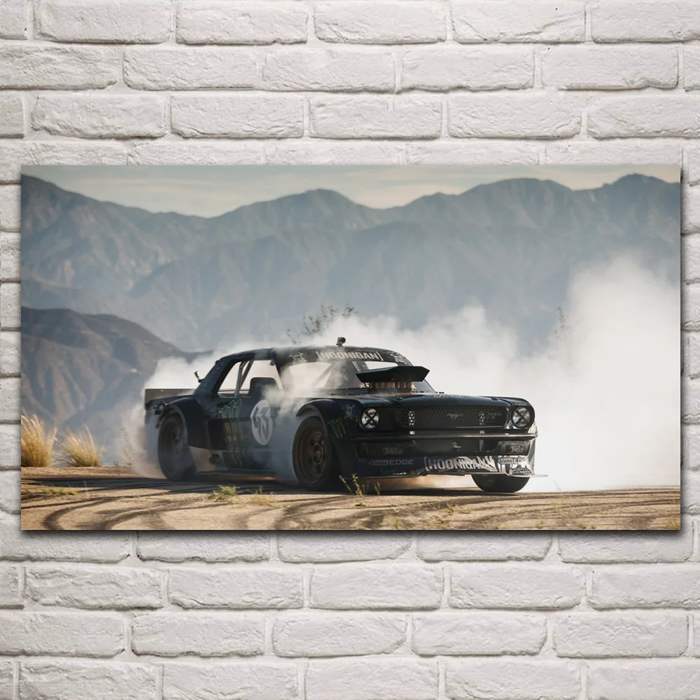 

1965 Mustang ASD drift hot rod muscle race car artwork fabric posters on the wall picture home art living room decoration KQ229