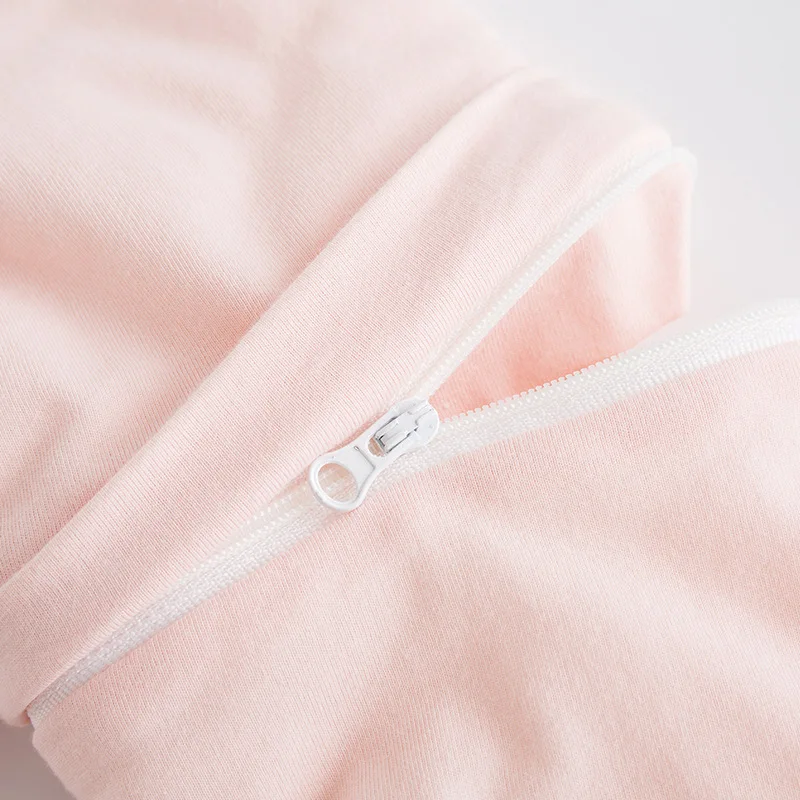 Розовый спальный мешок для маленьких девочек хлопковый с длинными рукавами и