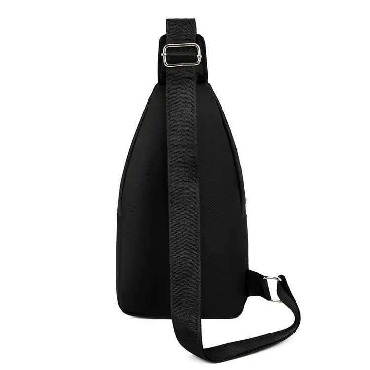 Men'S Fashion Double Layer Large Space Chest Bag Crossbody One Shoulder Zipper Buckle Oxford Fabric Crossbody Bag