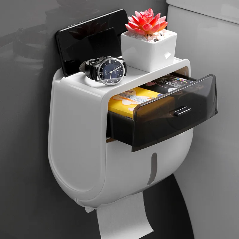 Клейкий держатель для туалетной бумаги Водонепроницаемый настенное крепление