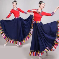 costume traditionnel chinois v%c3%aatements de danse sur sc%c3%a8ne costumes folkloriques festival de performance tenue tib%c3%a9taine jupes