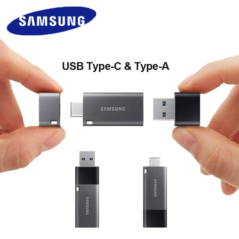 Флеш накопитель Samsung DUO Plus USB 3 1 32 ГБ 64 128 256 металлическая Флешка Type C для смартфонов
