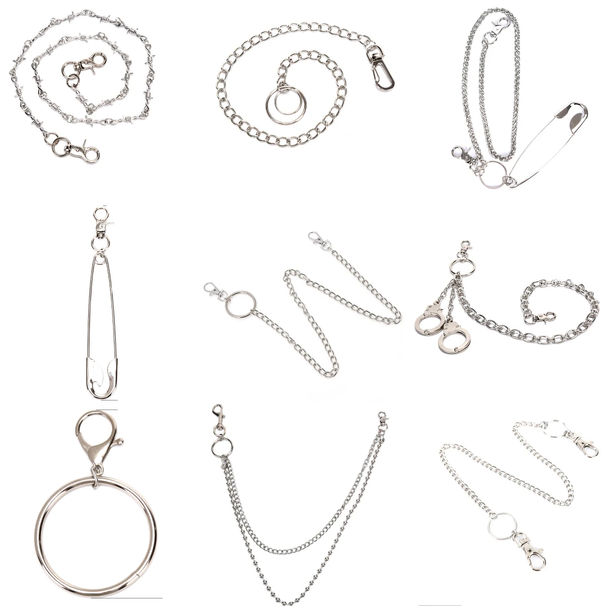 Панк унисекс металлический кошелек цепь ремень рок брюки хипстер Жан брелок