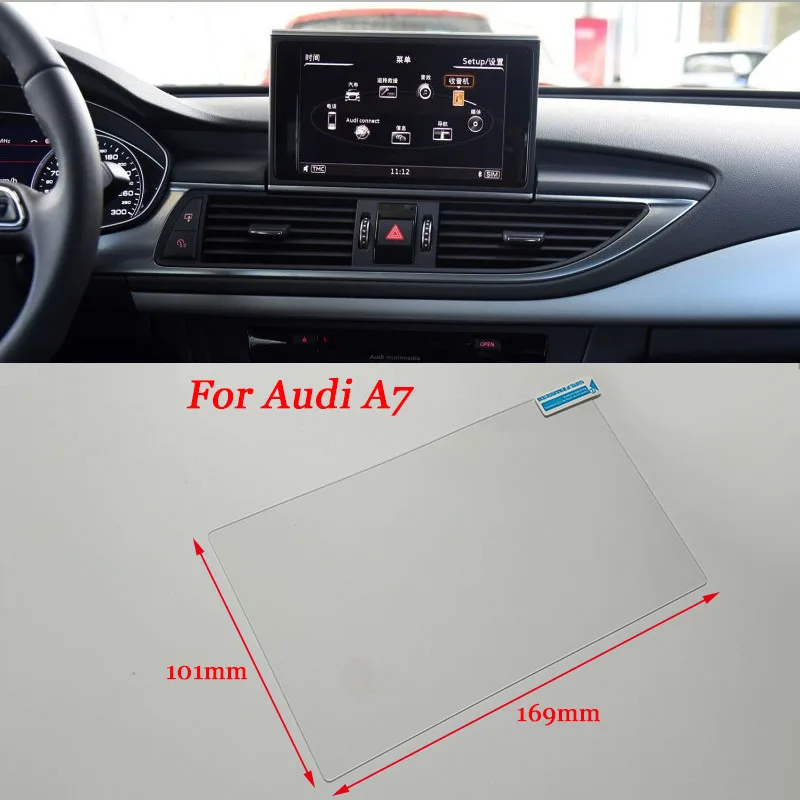 Защитная пленка из закаленной стали для ЖК экрана с GPS навигацией Audi A7|Наклейки на