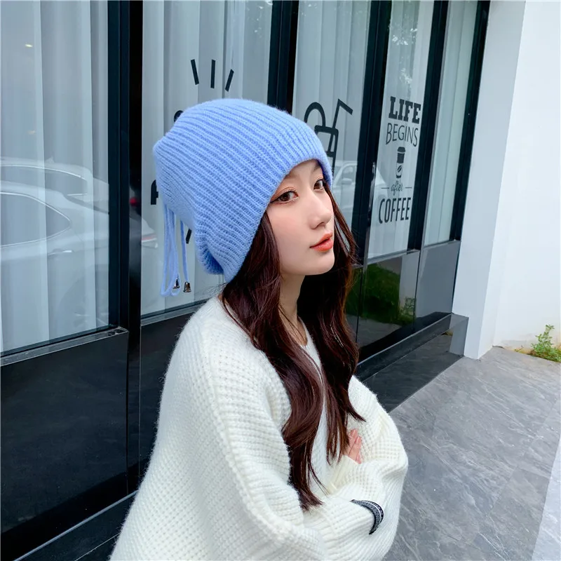 

Visrover New Multi-functional Hats Snood Women Lic Winter Autumn Bright Color Bonnet Solid Beanie Fashion Scarf Hat Female Gift