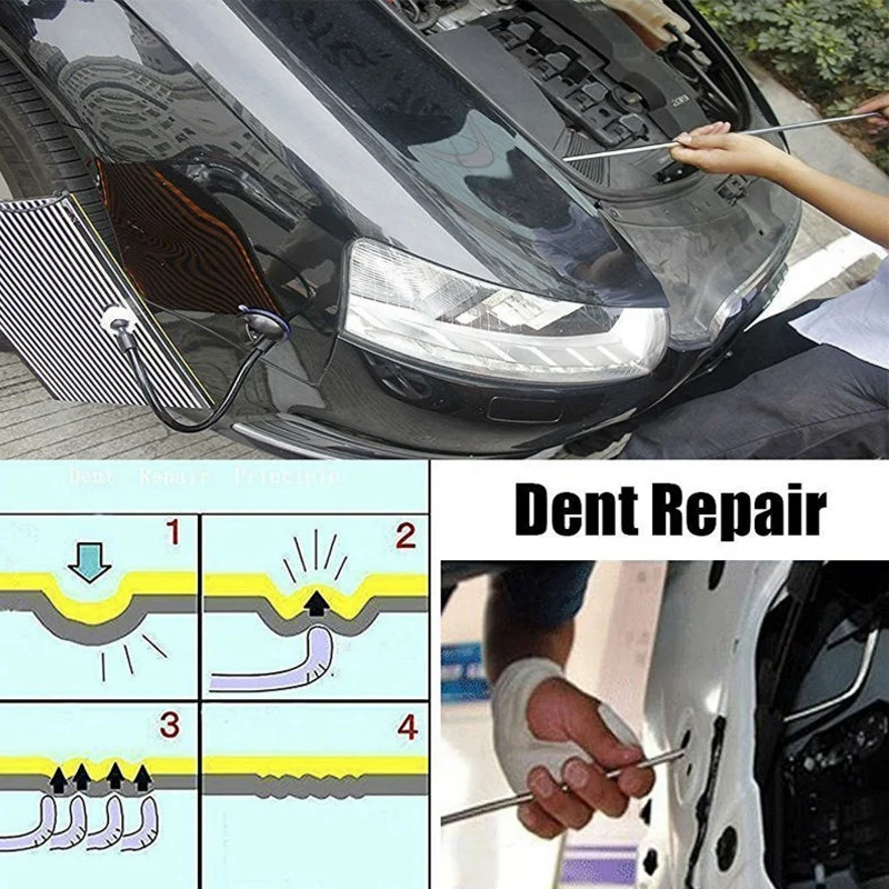

16Pcs Automotive Paintless Dent Repair Removal Tools Puller Kits Hail Repair Tools Hooks Rods Wedge Pump Tap Down Pen