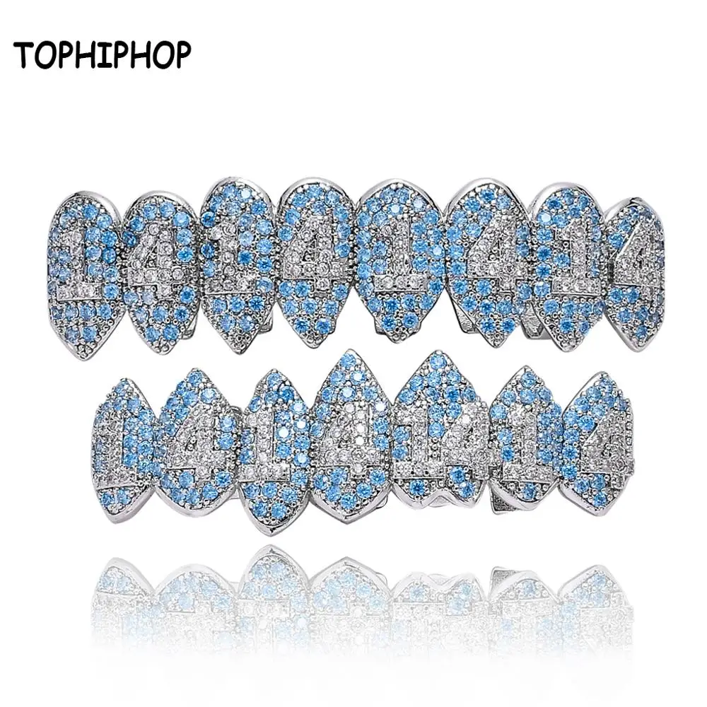 TOPHIPHOP серебряные ледяные Out1414 гриль Хэллоуин Осьминог сектор вампир с цирконом