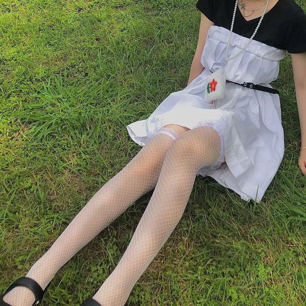 

Lolita Kawaii Thigh High Stockings Gothic Japanese Milk Pantyhose Fishnet Over The Knee Socks Sweet College Stockings Women