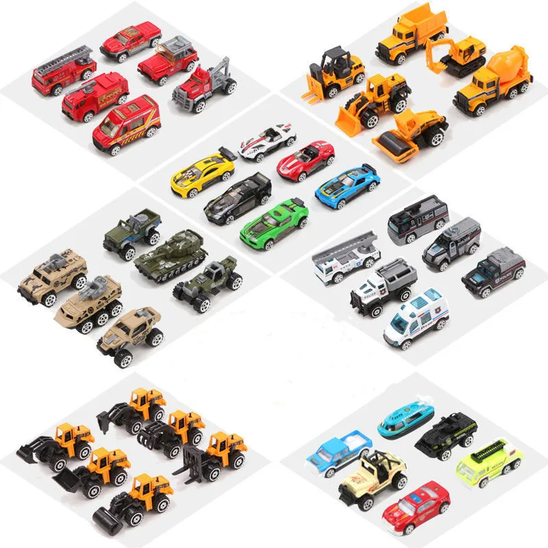 

6Pcs/Set Mini Alloy Diecast Car Model Engineering Toy Vehicles Truck Forklift Excavator Model Car Gift For Kids Boys Model Car