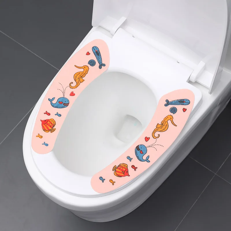 

Toilet mat cushion cute cartoon family happy day round toilet mat toilet seat