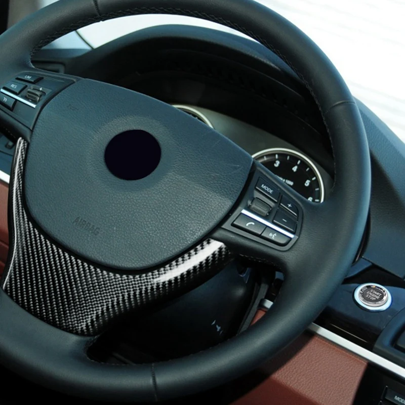 

Carbon Fiber Color Car Steering Wheel Lower Trim Cover Auto Steering Wheel Protector Cover for -BMW 5 Series F10 F18