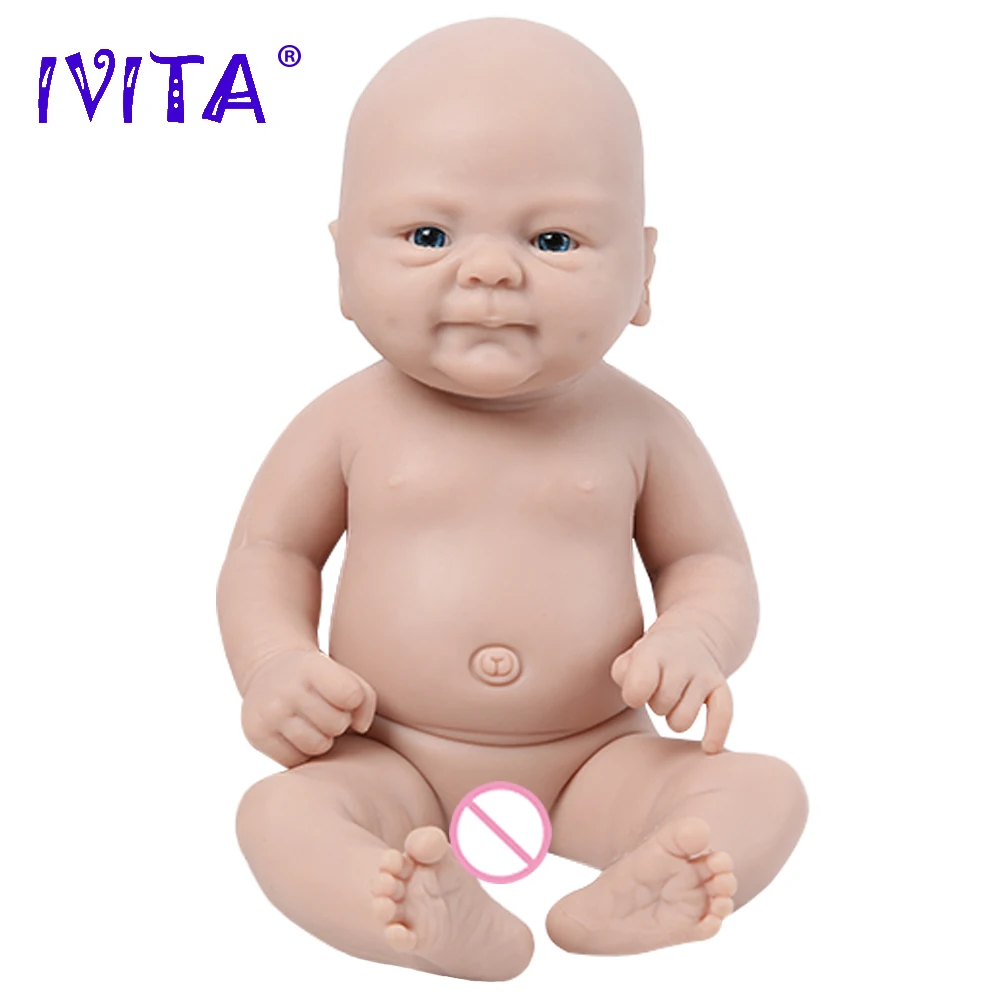 

IVITA WG1512 36cm(14inch)1.65kg Full Body Silicone Bebe Reborn Doll Unpainted Unfinished Soft Dolls Lifelike Baby DIY Blank Toys