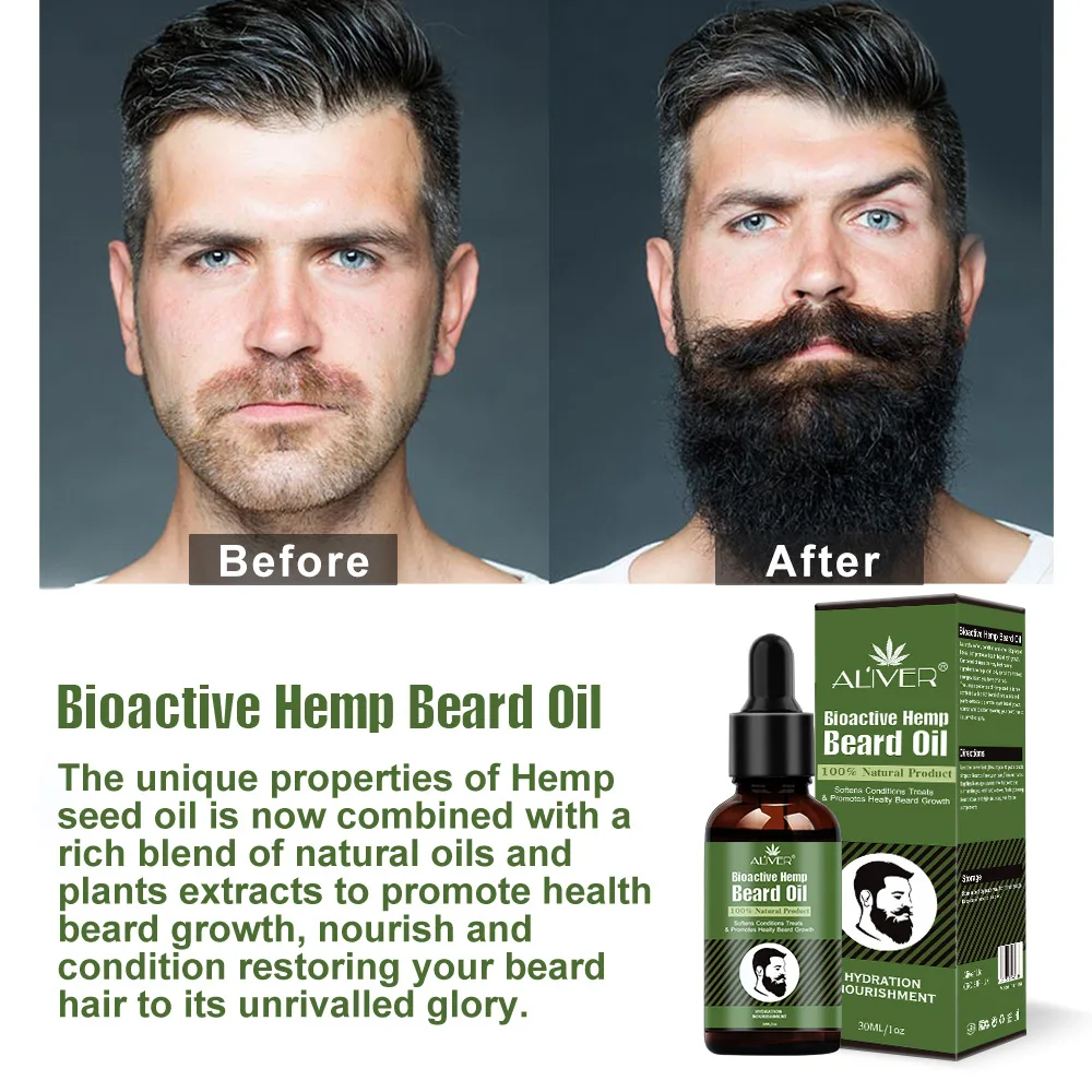 

Aliver Hemp Beard Oil Repair Oil Natural Organic Enhancer Facial Moustache Nutrition Care Tool Beard Anti-hair Loss Products