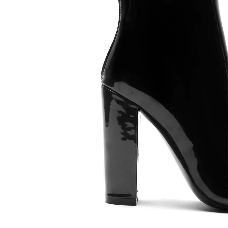 Taoffen Ankle Boots For Women Sexy Pointed Toe Shoes Western Style Fashion Black Leather Club Female Footwear Size 34-45 | Обувь