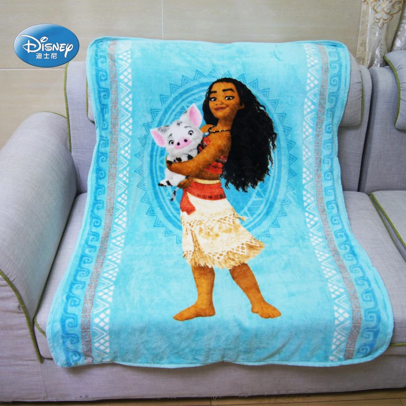 Moana Мягкие фланелевые одеяла Диснея Моана Пуа сине-бирюзового цвета, Гавайские стежки для девочек и мальчиков, детский подарок, 100x140 см, спальня на кровать, диван - Цвет: Moana