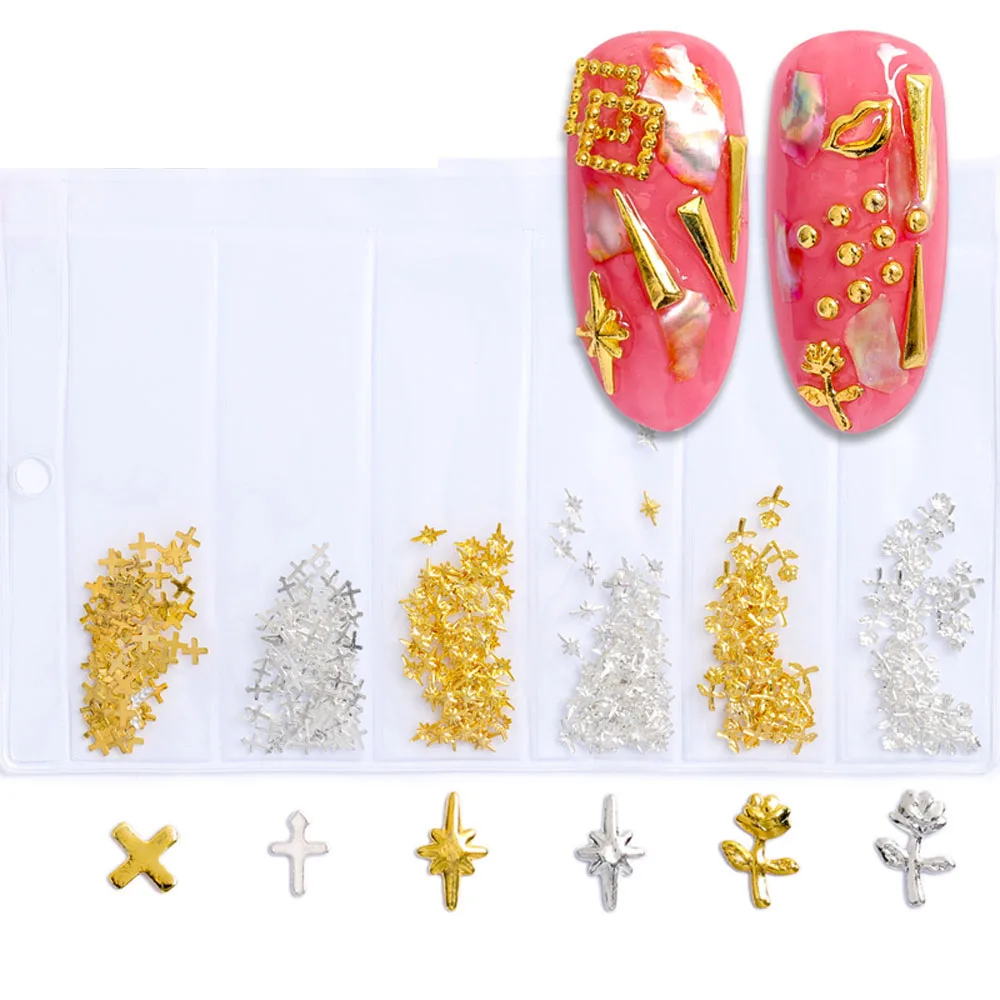 1 упаковка цвета: золотистый серебристый смешанные полой металлической оправе 3D