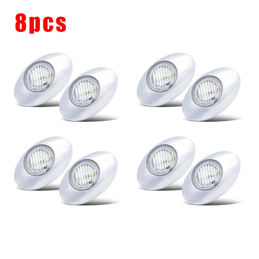 

3000K Side Marker Light Waterproof 3LED Clear Lens Oval 3 Inch Trailer