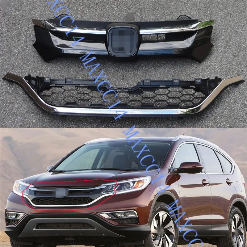 Передний бампер хром верхний + Ближний решетка наборы для Хонда сrv CR-V 2015 2016 |