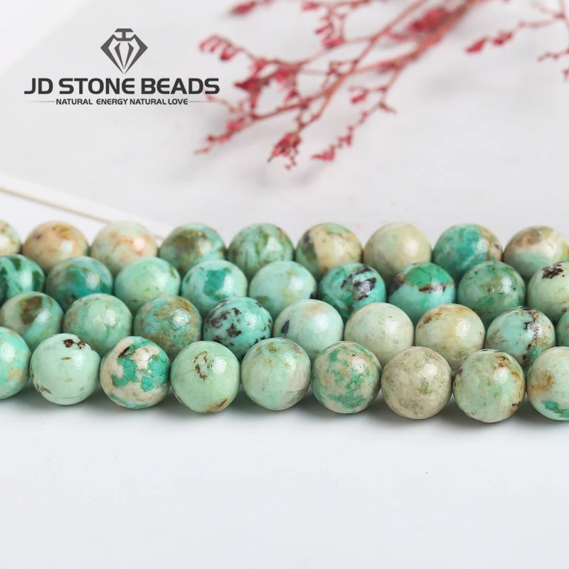 Ожерелье из настоящего природного Феникс бирюзовый свободные бусины диаметр --