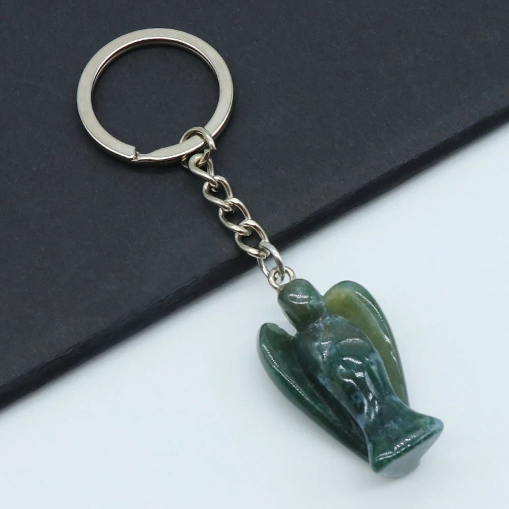 Цепочка для ключей из натурального камня подвеска в форме ангела цепочка агата