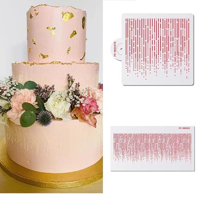 

Straight Line Point Retro Meteor Rain Hollow Template Cake Spray Pattern Bread Icing Sugar Sieve Cake Lace Border Printing Mould