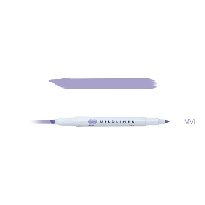 Zebra Mildliner хайлайтер двойной лайнер маркер ручка японский мягкий лайнер маркер ручка - Цвет: MVI