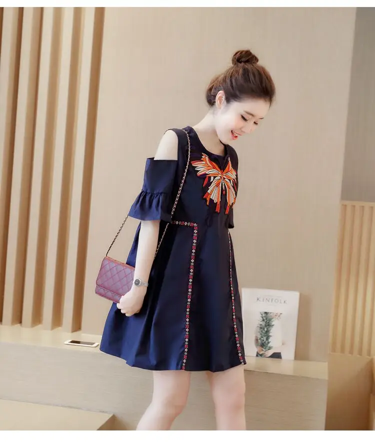 2021 летние платья для беременных без бретелек с коротким рукавом Одежда открытыми