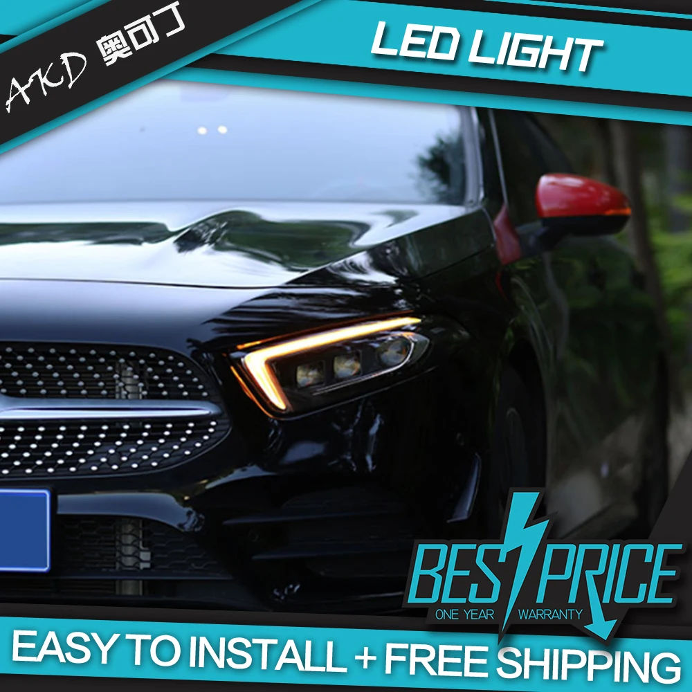 AKD автостайлинг фара для Benz W177 фары 2019-2020 A180 A200 A220 светодиодный ная DRL Hid