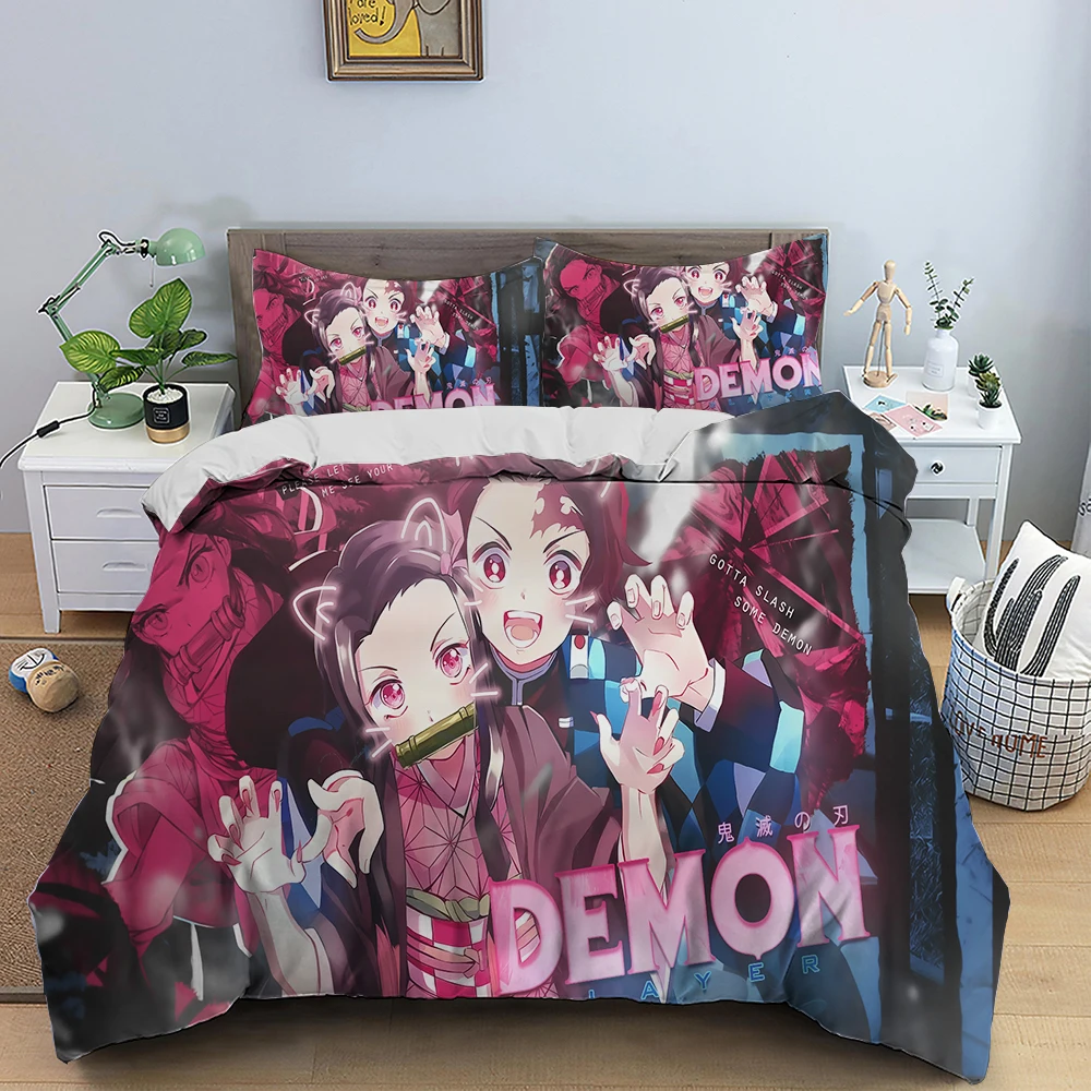Демон убийца покрывало 2/3 штук тапочки в виде Персонажа Аниме пододеяльник