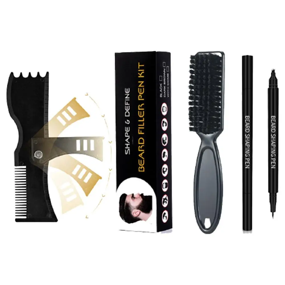 

New Hot Sale Beard Pen Beard Filler Pencil And Brush Pencil Tools Shaping Hair Beard Coloring Waterproof Moustache Enhancer Q0S2