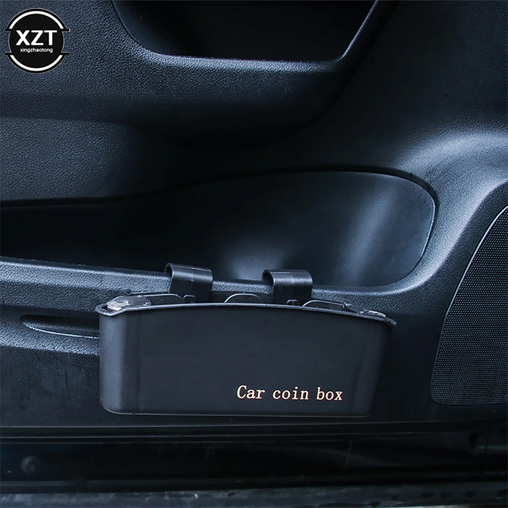 Автомобильная коробка для монет, карман для хранения мусора от мобильного телефона, очков, внутренний отсек для хранения мусора, подвешивающийся на двери автомобиля.