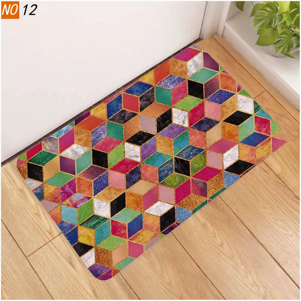 Противоскользящий коврик для ванной OIMG напольный 3D двери с геометрическим