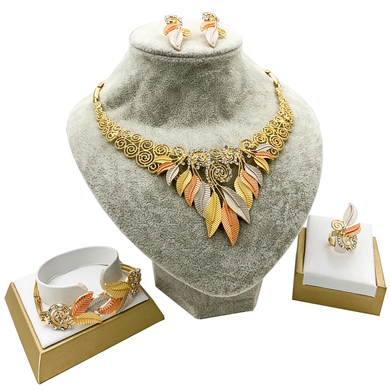 Африканские ювелирные изделия модные украшения в виде листьев украшенные