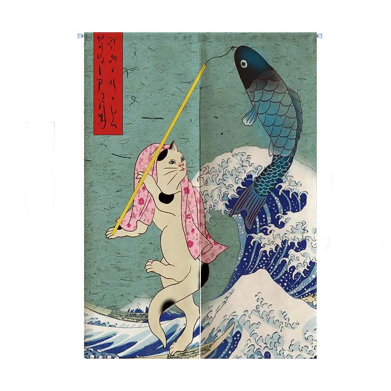 Японский Стиль волны кимоно Ткань дверной занавес перегородка Ванная комната