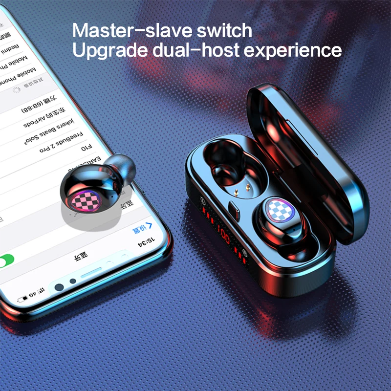 

TWS V7 Bluetoot Earphone5.0 Touch Control Waterproof 6D Stereo sport Music headset wireless LED Earbuds