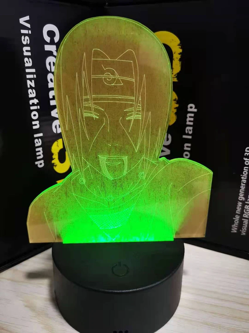 Аниме лампа Narutoed Sasuke и Itachi Uchiha для детей декор детской спальни ночсветильник Rgb