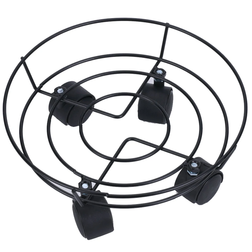 

Plant Caddy Wheel Flower Pot Rack Iron Rolling Movable Plants Stand Flower Pot Mover Tray Coaster Planter Base For Garden