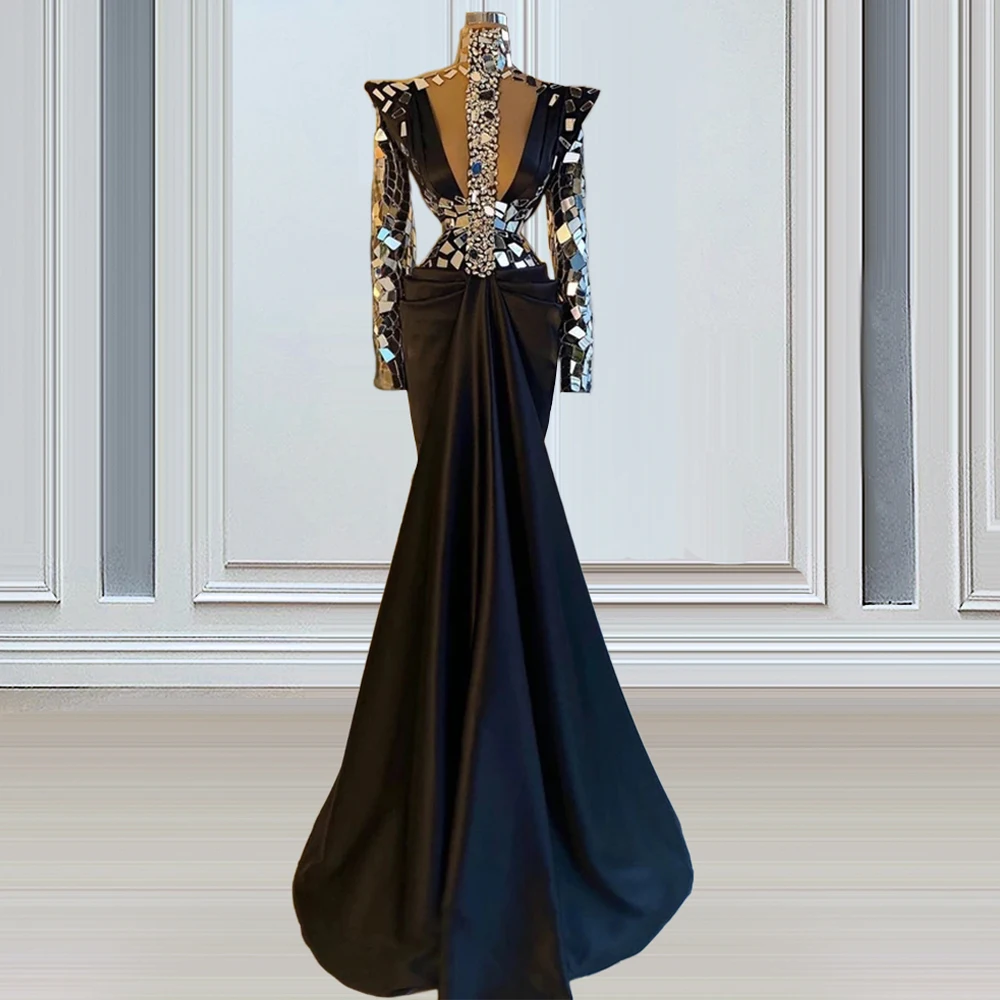 luxury Shinny Women Dress Long Elegant Party Prom Rhinestones Diamonds estido de fiesta de boda платье 2021 нарядные