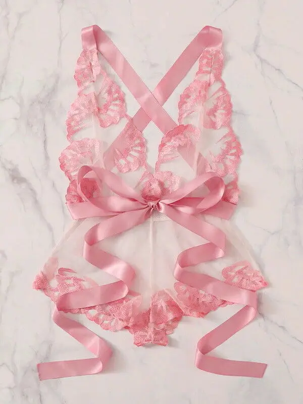 Женское сексуальное нижнее белье SISSY Babydoll кружевное ночное стринги боди атласное
