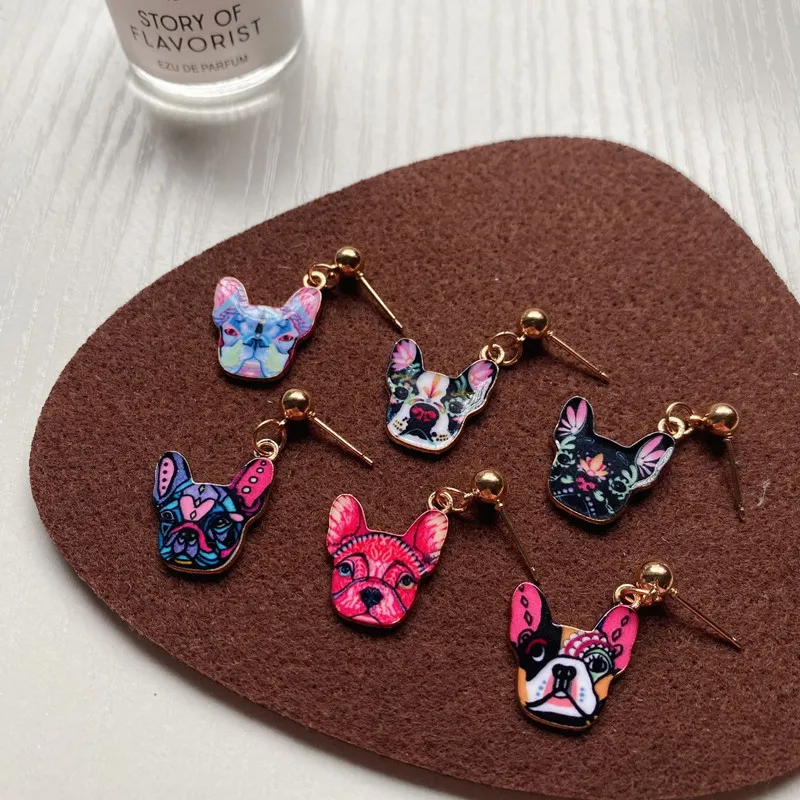 

Printing Dog Drop Earring Hiphop Rock Cute Cartoon Alloy Animal Earring For Women Girl Fashion Party Piercing Jewelry Gift