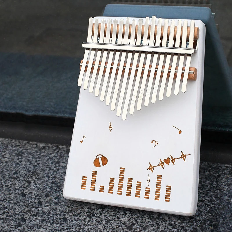 Kalimba 17 клавишный белый большой палец фортепиано полный доска тела Музыкальные