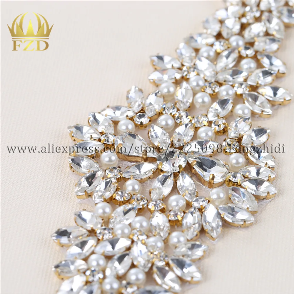 (1 шт.) Свадебные стразы аппликация Кристалл горячей фиксации розовое золото