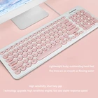 066A круглая клавиатура Ретро розовая Милая Мини-Клавиатура 96 Usb Проводная круглая клавиатура мультимедийная клавиатура для дома и офиса для компьютера