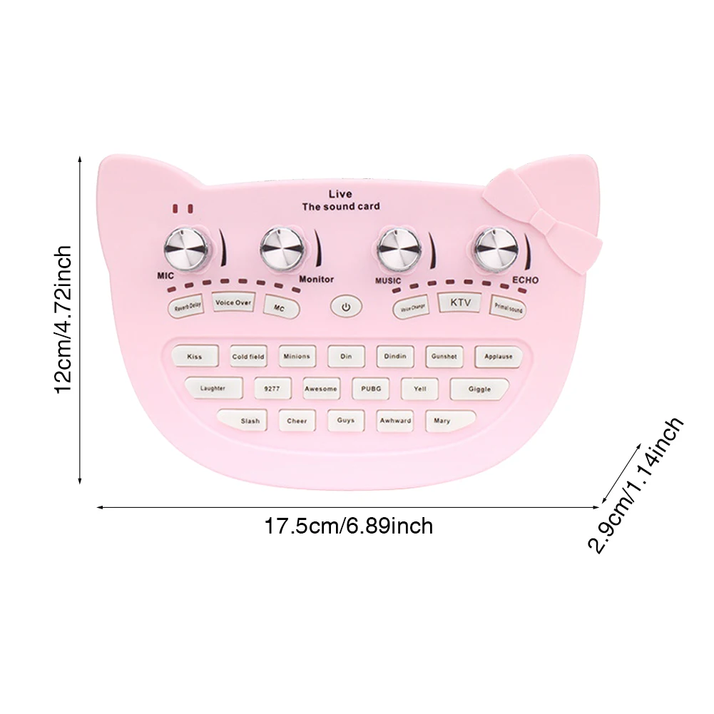 

Live Streaming Sound Card PC Computer External Voice Changer Sound Mixer Multiple Effects Echo Singing Mixer Sound Card Board