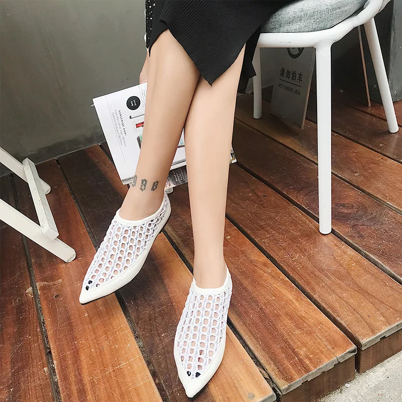 

LEOSOXS Women Flat Shoes Summer Hollow Out New Light Shoes Pointed Toe Fashion Flats 2021 Ladies Casual Loafers zapatillas mujer